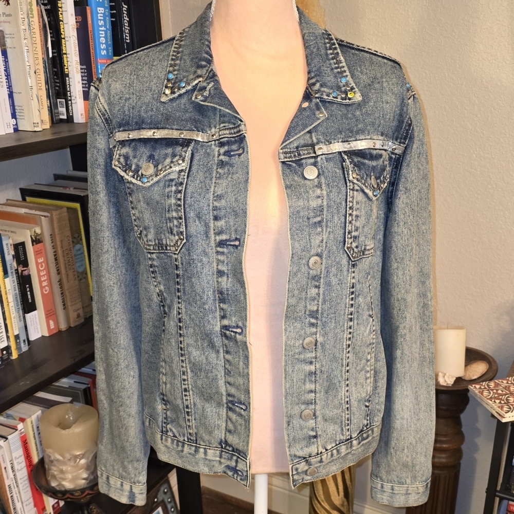 Denim Jacket with Graphic Patch NWT - image 2